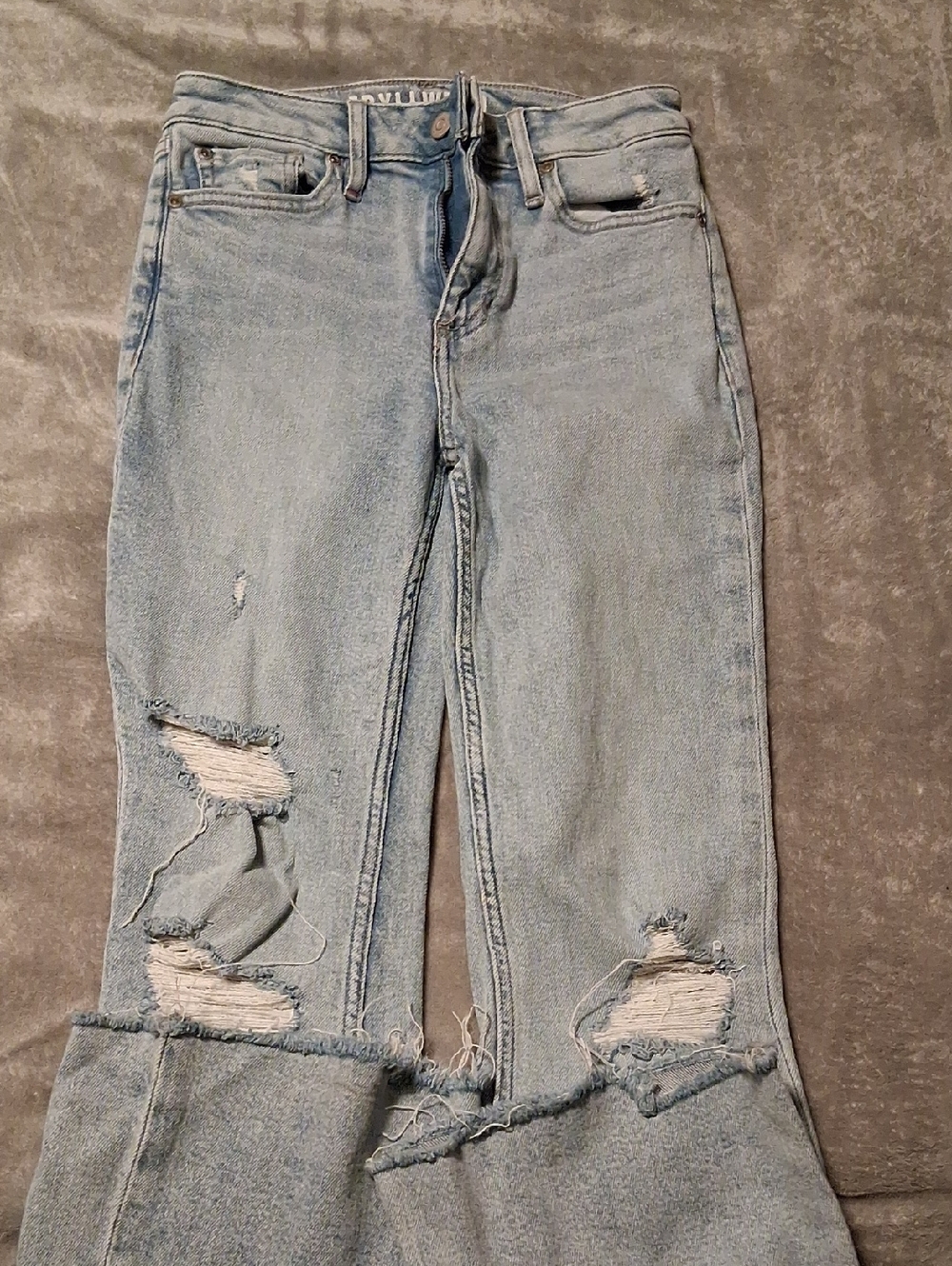 Idyllwind Light Blue Distressed Flare Jeans